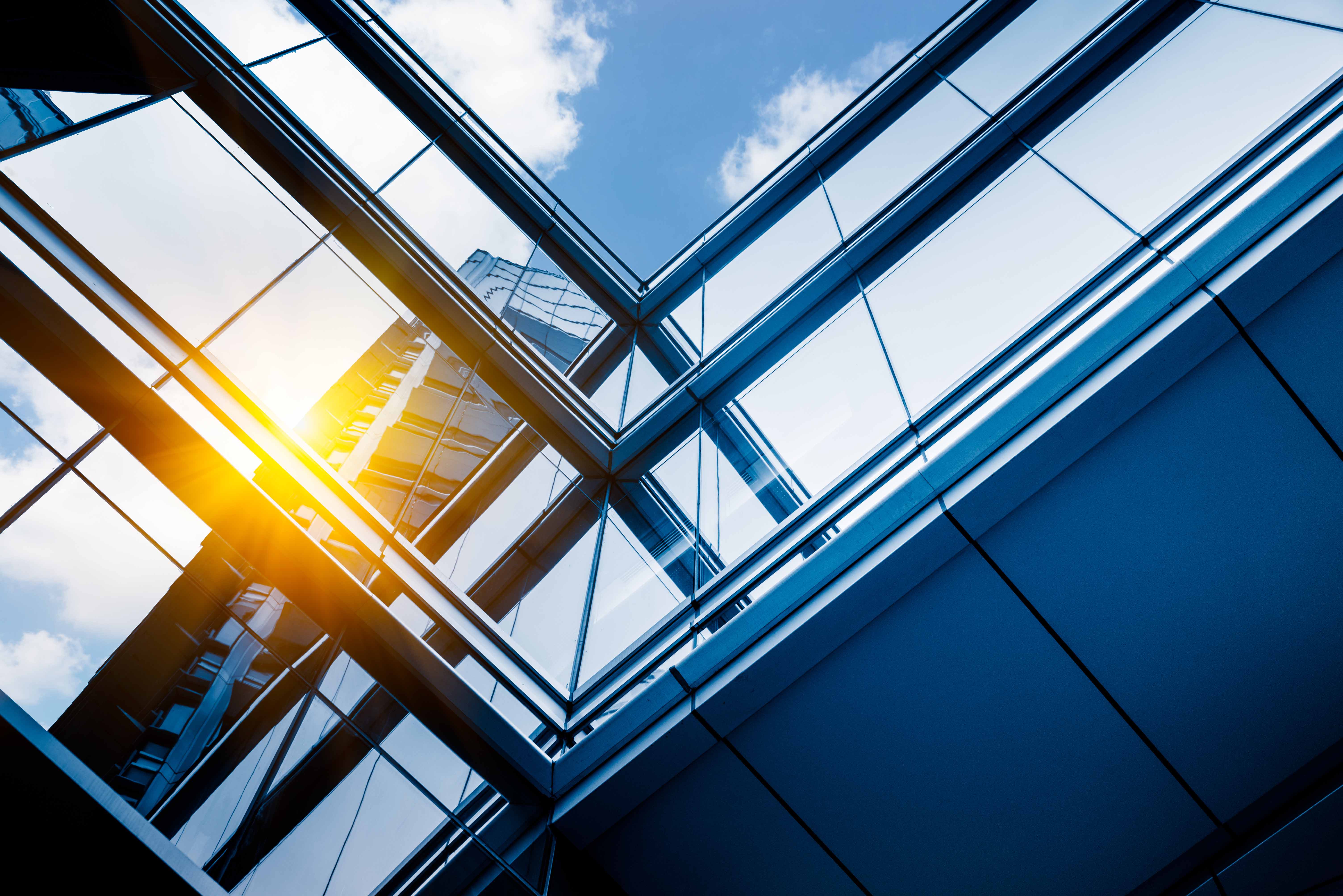 Modern architectural aluminum façade